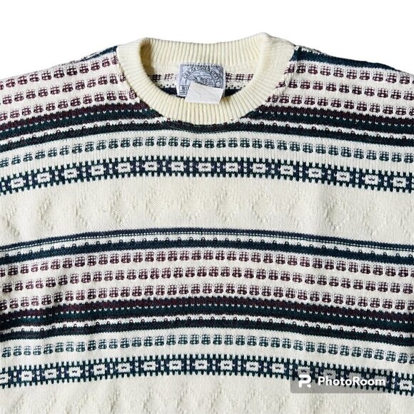 Rugged wear Striped fisherman Crew Neck women's Sweater. Size Large - Picture 3 of 6